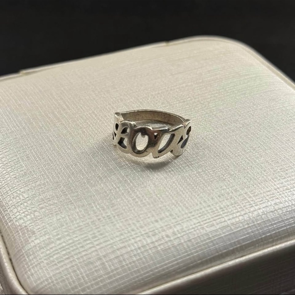 Retired James Avery Love Script Ring - image 2